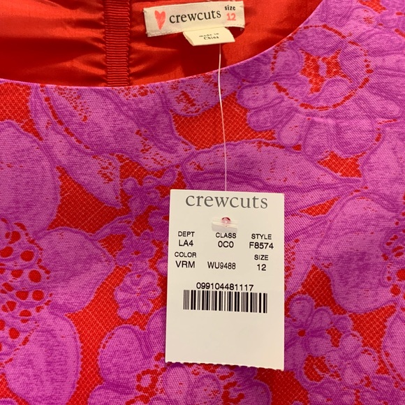 ❣️BNWT❣️GIRLS CREWCUTS/JCREW GIRLS PINK RED DROP WAIST FLORAL FANCY DRESS💕G12 - Picture 6 of 11